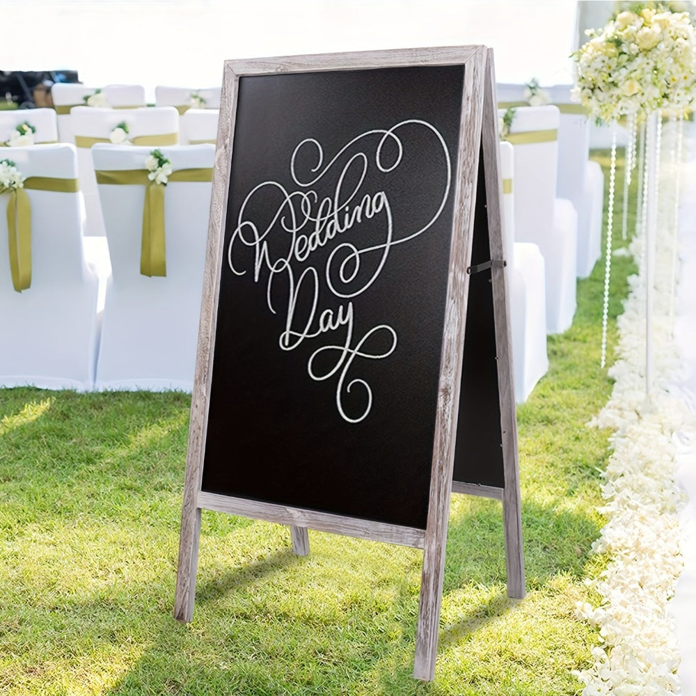 A-Frame Chalkboard Sign Double Sided Magnetic Wooden Standing Blackboard Menu Display Board for Restaurant Coffee Shop Bar Sidewalk Sandwich Board 39x20 Inch
