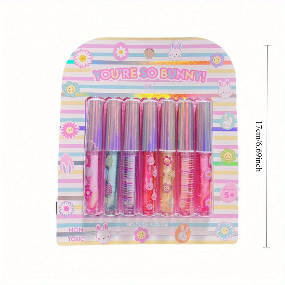 Lip Balm Set 7 Flavors Gift Box 0.04oz Each Moisturizing Flavored Lip Balm Kit for Dry Lips Women Girls Valentine's Day Birthday Christmas Gift