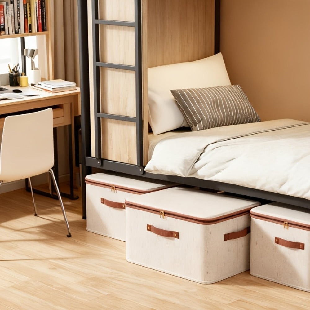 Foldable Storage Bins with Lids 2 Pack - Large Capacity Collapsible Storage Boxes Organizer for Clothes, Blankets, Books, Toys, Under Bed Storage, Closet Shelf