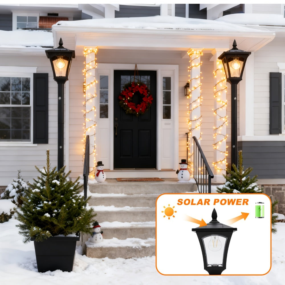 Solar Post Light Outdoor Garden Pathway Lamp IP44 Waterproof 60LM Warm White LED ¨C Solar Powered Landscape Stake Light for Yard Driveway Patio Walkway Christmas Holiday Decoration