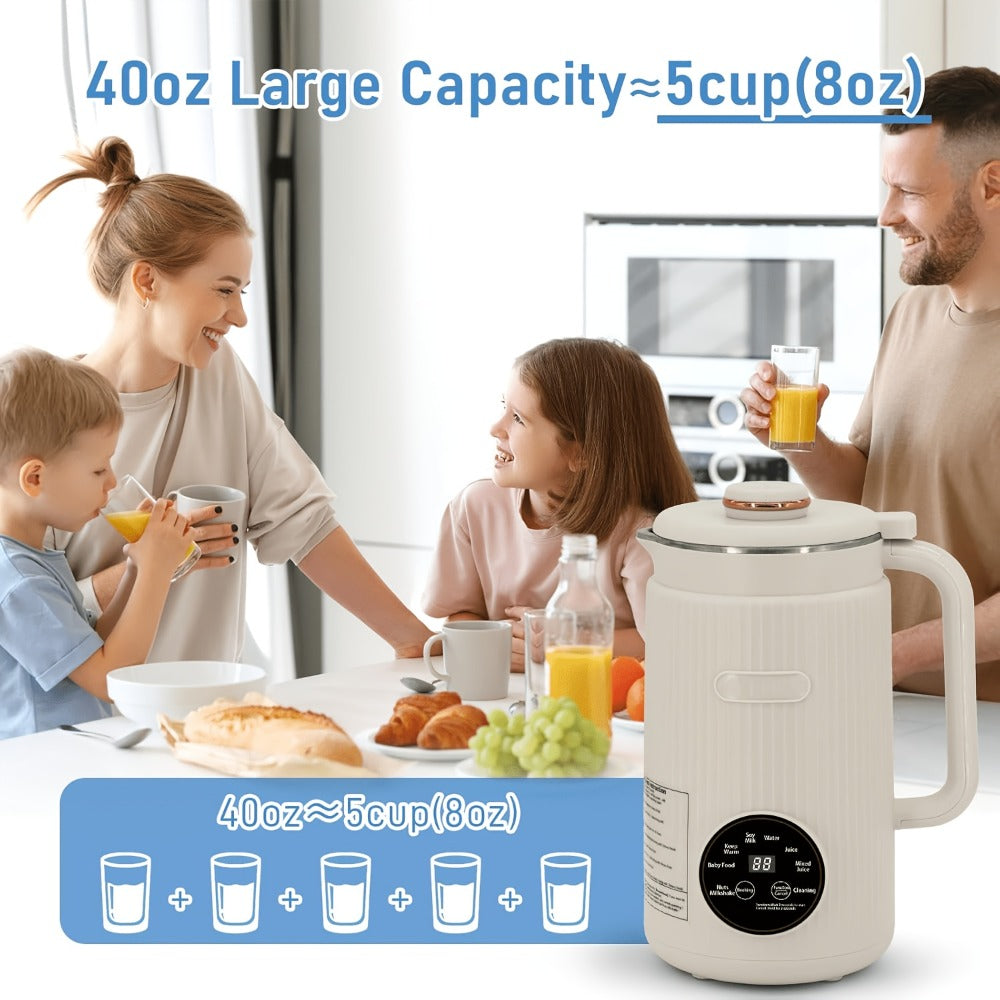 Nut Milk Maker Machine 27oz - Automatic Plant-Based Milk Blender One-Touch for Homemade Almond Oat Soy Coconut Milk - Self-Cleaning High Capacity Countertop Blender Vegan Dairy-Free Milk Maker