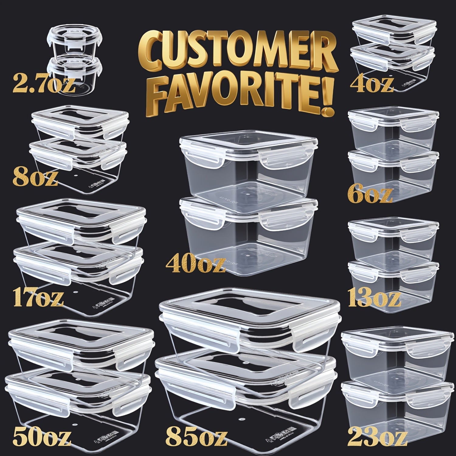 Airtight Plastic Food Storage Containers with Easy-Snap Lids 40pcs or 10pcs Set Pantry Kitchen Organization Meal Prep Containers with Labels and Markers BPA-Free Transparent and Pink