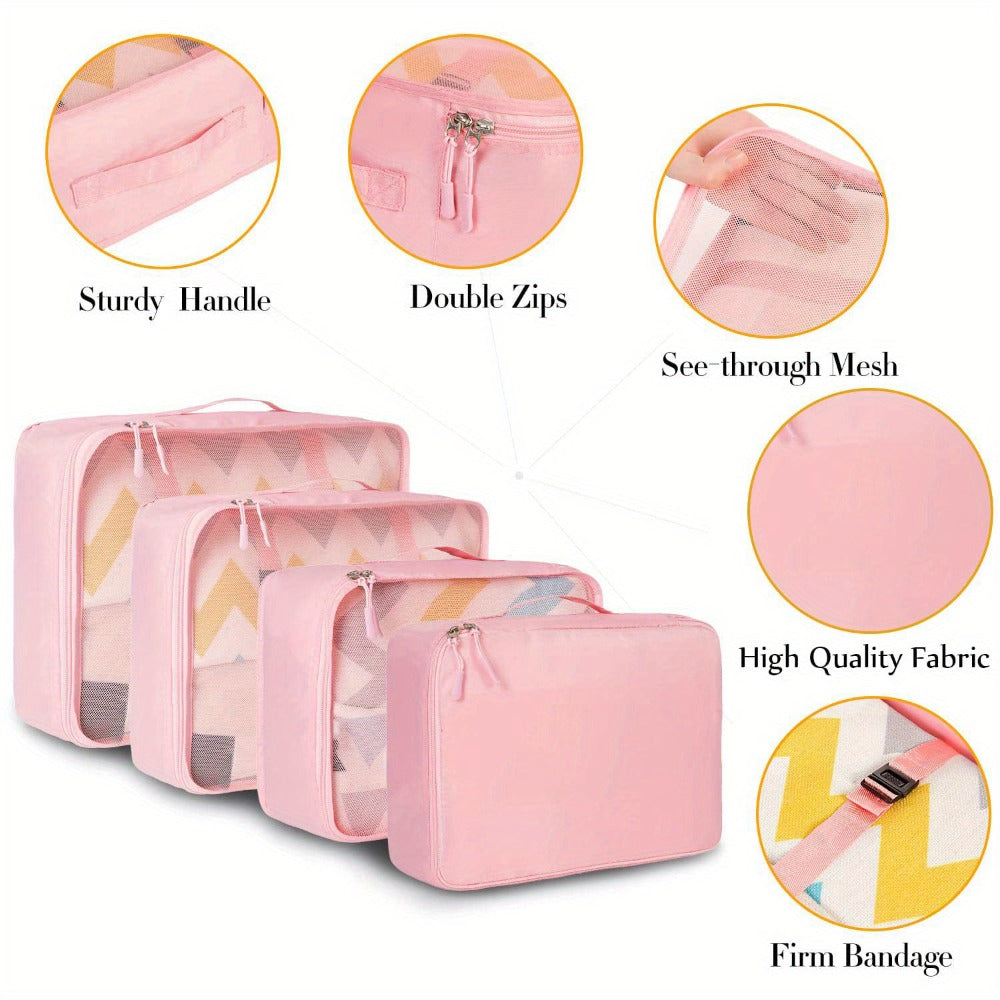 Packing Cubes for Suitcases 8PCS Set Travel Luggage Organizers Compression Bags Clothing Underwear Shoe Bag for Men Women