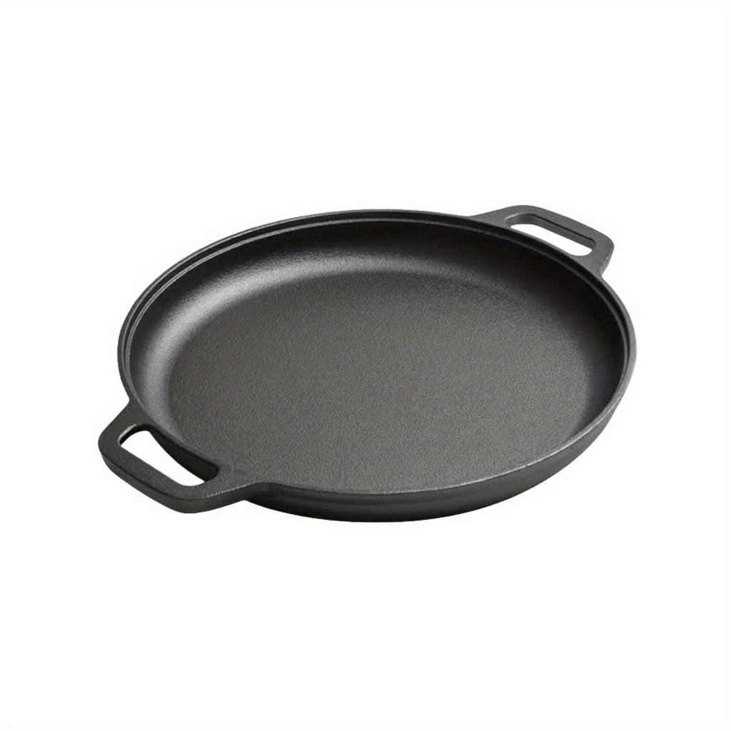 Pre-Seasoned Cast Iron Pan Set - Non-Stick Multifunctional Skillet for Pizza Home Kitchen Outdoor Cooking, Even Heating Compatible with All Stoves, 1/2/3 Piece Options
