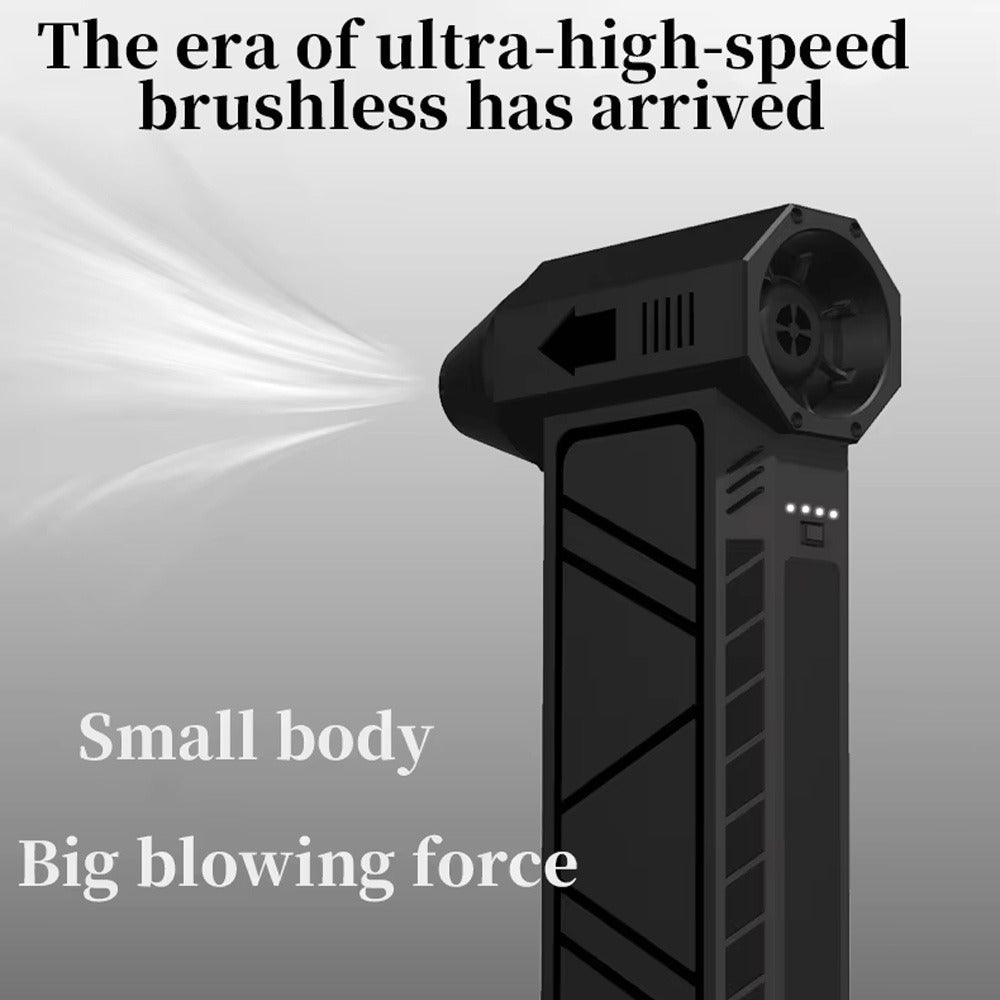 Handheld Electric Air Blower & Dust Collector with Digital Display - Wireless High-Speed Turbine Fan, USB & Battery Dual Power for Keyboard, Car, Home