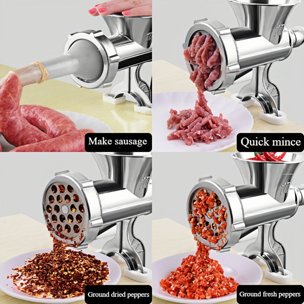 Manual Meat Grinder with Table Clamp Heavy Duty Stainless Steel Hand Crank Food Processor for Grinding Meat Vegetables & Spices ¨C No Electricity Required