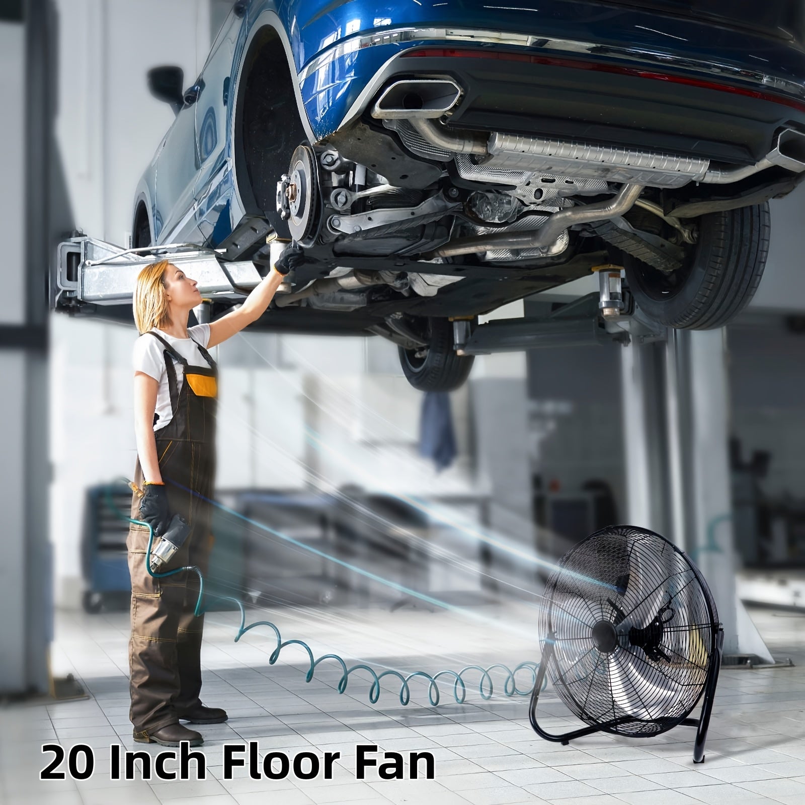 Industrial Floor Fan ¨C Heavy Duty Metal Stand Fan with 3 Speed Settings & 360¡ã Tilt, High Velocity Airflow for Warehouse, Workshop, Garage, Factory & Basement ¨C 4/9/14/20 Inch
