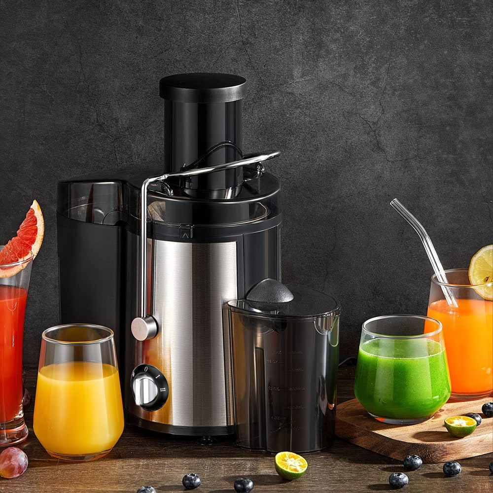 500W Juicer Machine with 3-Inch Wide Mouth Feed Chute - Centrifugal Juicer Extractor for Fruits & Vegetables, Stainless Steel, BPA-Free, Fast Juicing, Easy to Clean & Install, Black