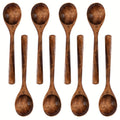 Wooden Spoons for Eating 8pcs ¨C 7.28 Inch Small Wood Teaspoons for Stirring Coffee, Tea, Honey, Cooking & Serving Soup Dessert, Wooden Spoon Set