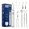 Electric Tooth Cleaner Tartar Remover Rechargeable - 5 Speed Modes, LED Light, USB Charging, 2 Replaceable Brush Heads, Dental Plaque Scraper for Teeth Whitening, Stain & Tartar Removal, Dental Mirror