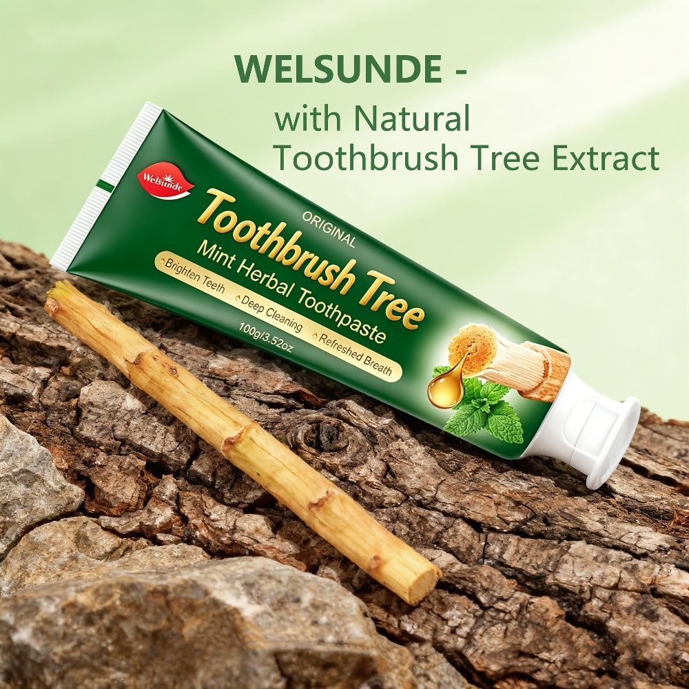 Natural Toothpaste 3-Pack ¨C Herbal Mint Formula for Sensitive Gums & Teeth, Long-Lasting Freshness, Gentle Deep Cleaning Dental Care for Men & Women, Sleek Tube Design with Natural Ingredients