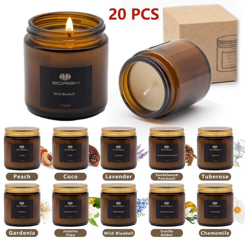 Scented Candles Gift Set 20 Pack ¨C Soy Wax Candles in Ceramic Jars, 10 Aromatherapy Scents, 12-Hour Burn, Perfect Birthday, Mother's Day & Christmas Gift for Women