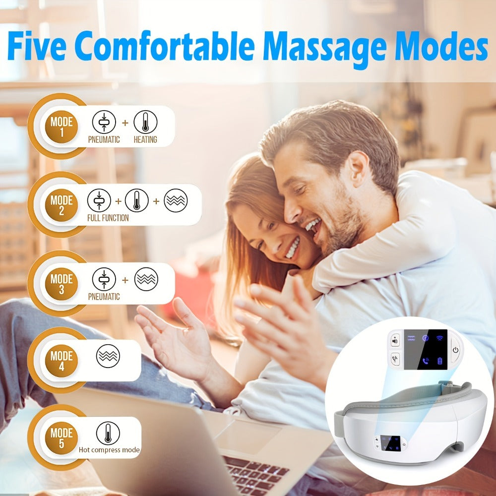 Eye Massager 4D Kneading Vibration Hot Compress Bluetooth Music Massage ¨C Rechargeable Portable Eye Relax Device for Stress Relief