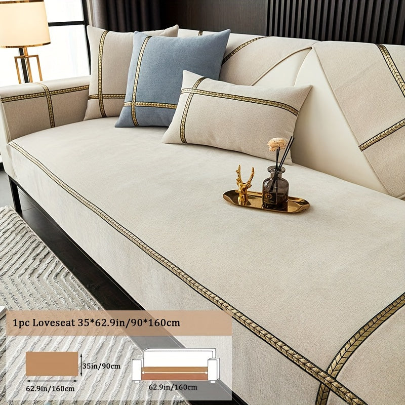 Chenille Sofa Cover Pet-Friendly Slipcover All Season Furniture Protector for Living Room Bedroom Office Couch Cover Multiple Sizes Colors