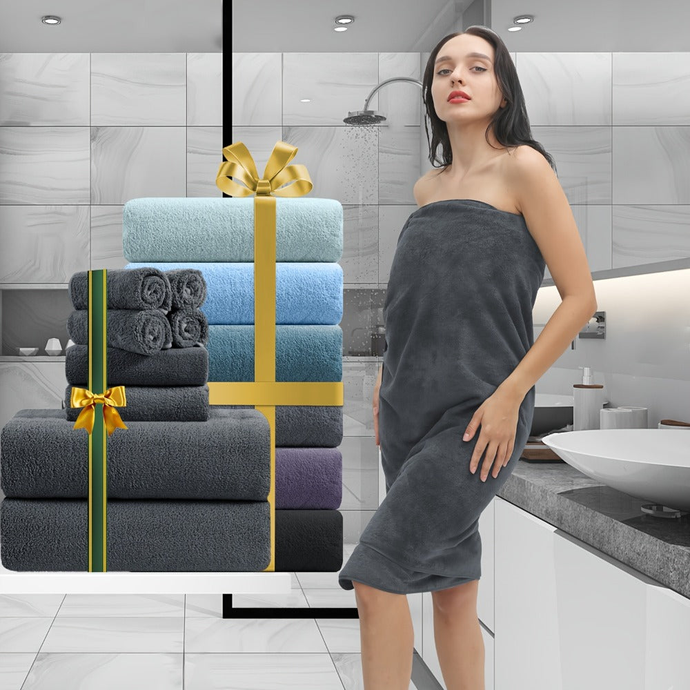 Extra Large Bath Towel Set 8 Piece 750GSM 35x70 Inch - Ultra Soft Luxury Thick Lightweight Highly Absorbent Fast Dry Oversized Bath Sheet | 15 Colors | Bathroom Gym Daily Use Adult