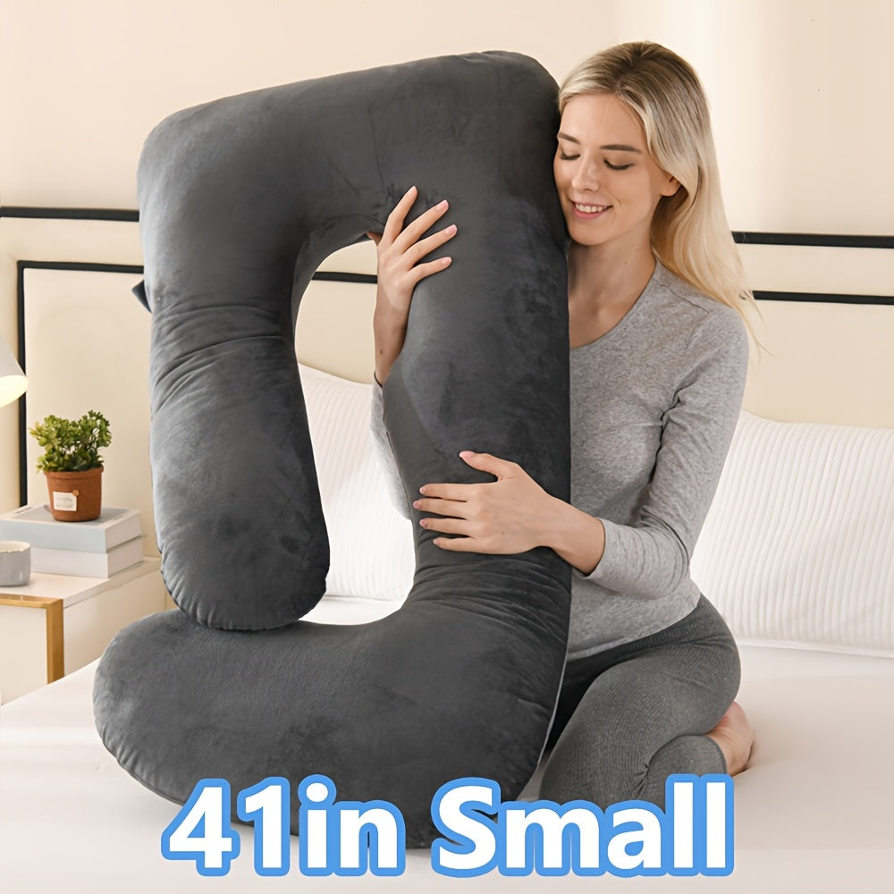 Maternity Pillow Full Body Pillow J-Shaped Pregnancy Pillow with Removable Cover Back Leg Tummy Support Multiple Styles & Sizes