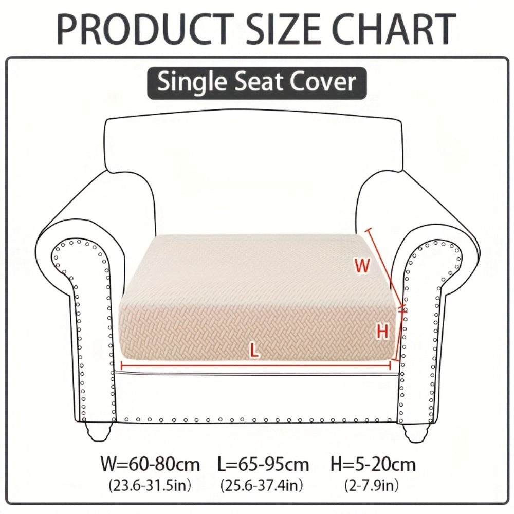 Jacquard Stretch Sofa Cover Non-Slip | Elastic Wear-Resistant Couch Slipcover, Polyester Jacquard Fabric, 1 to 4 Seat Sectional L-Shape, Armrest Backrest, Machine Washable