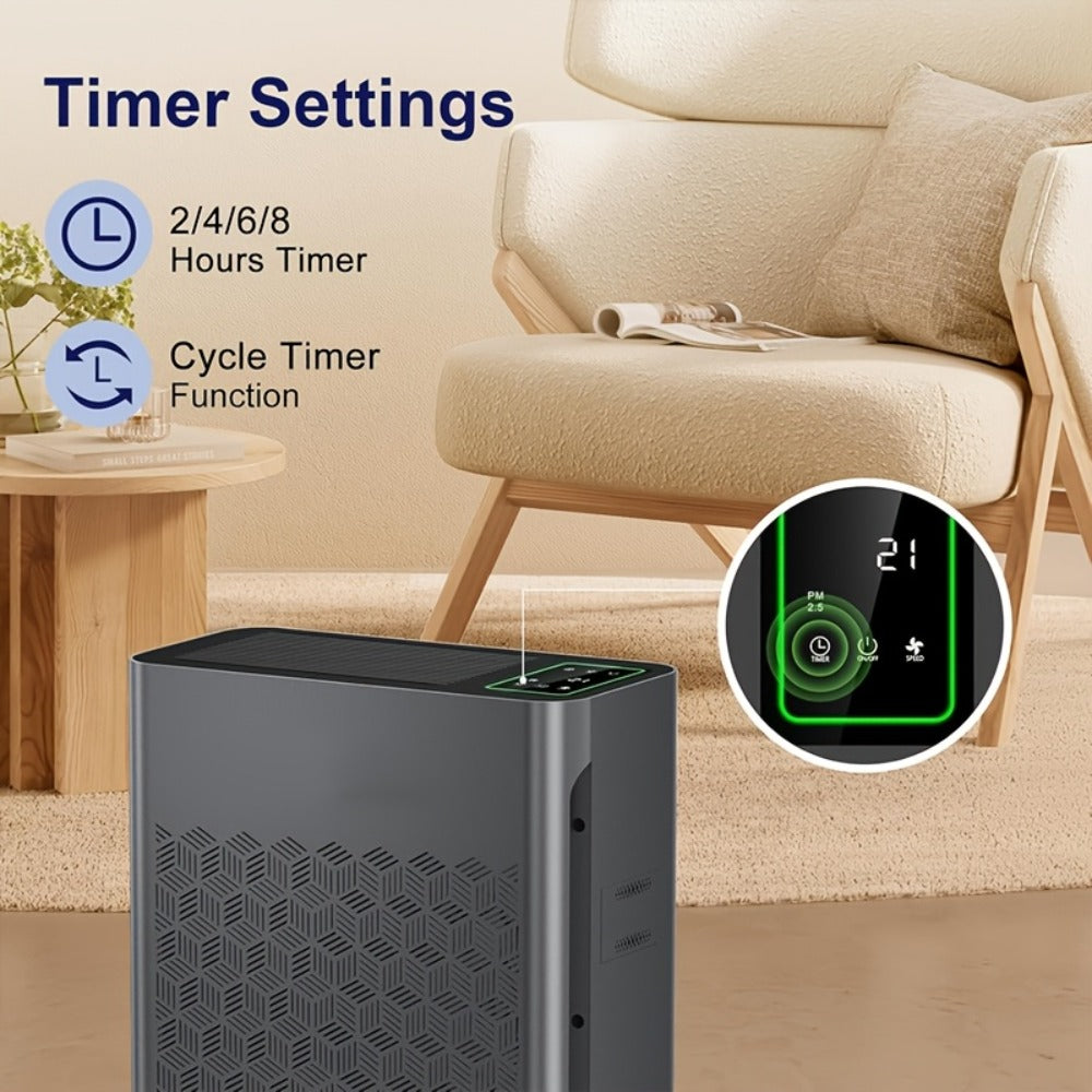 Large Area Air Purifier Covers 1095ft2 with Air Quality Display Timer for Bedroom Living Room Indoor Home Office Multiple Colors