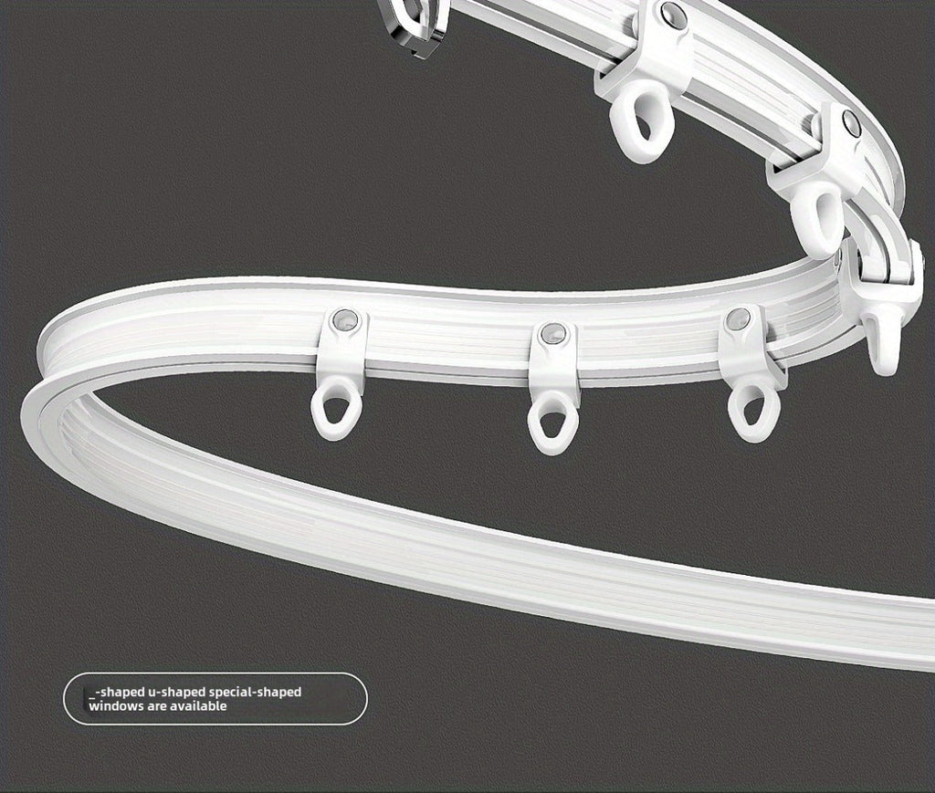 Flexible Curtain Rail Track ¨C Bendable PVC Ceiling Mount Curtain Rod for Bay Window, Bathroom & Home Decor, Trim-to-Fit Monorail Curtain Track System