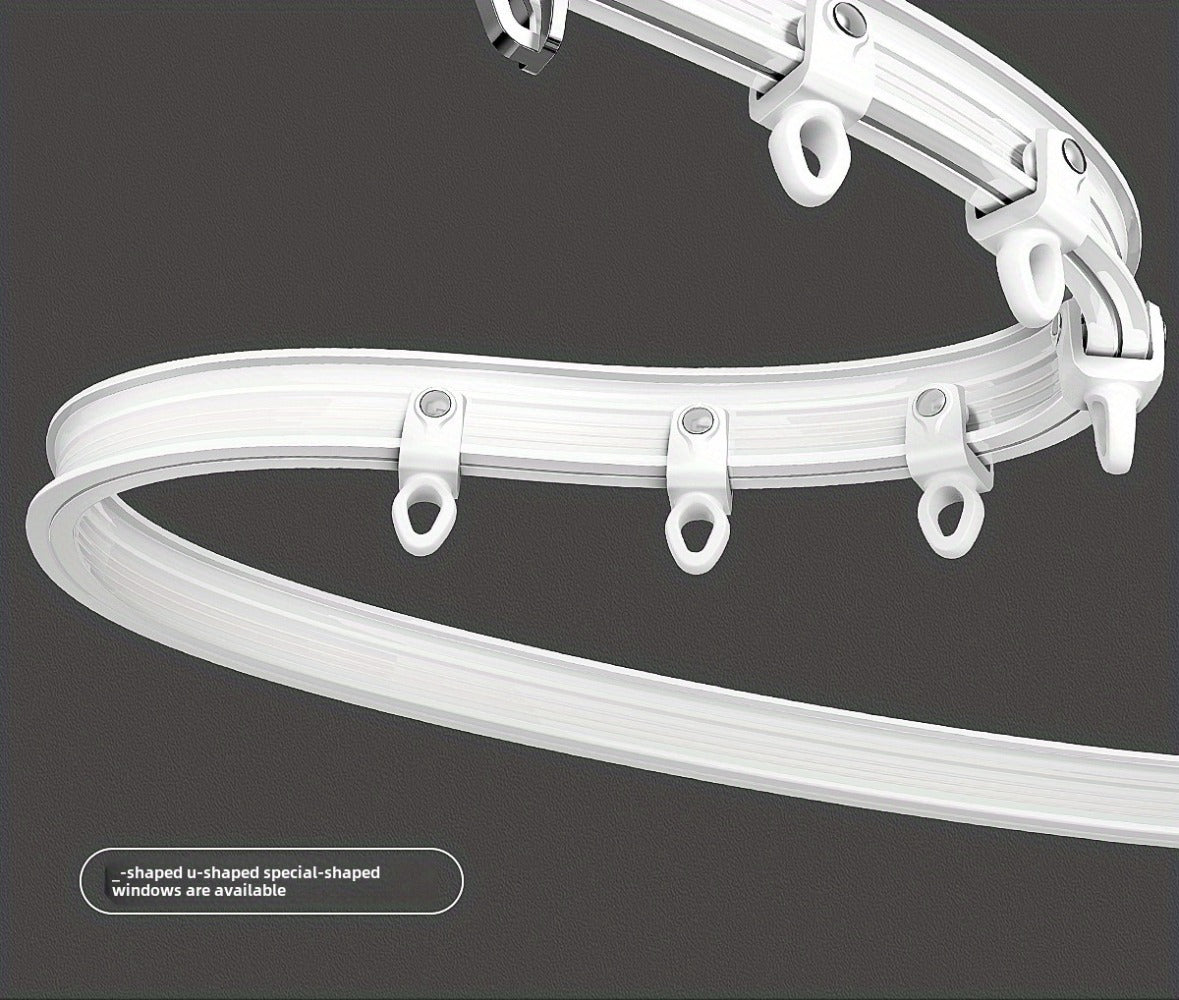 Flexible Curtain Rail Track ¨C Bendable PVC Ceiling Mount Curtain Rod for Bay Window, Bathroom & Home Decor, Trim-to-Fit Monorail Curtain Track System