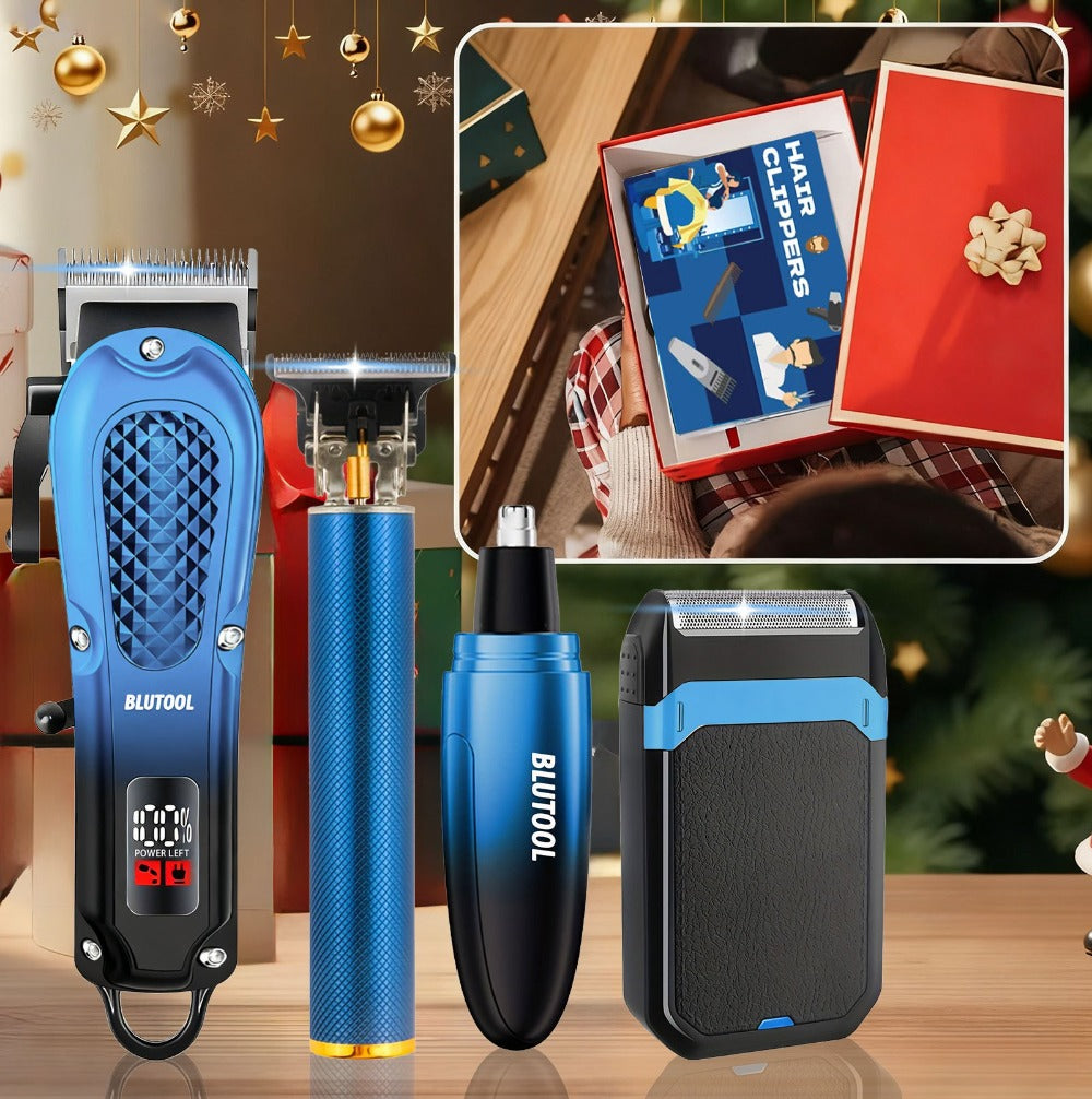 Electric Hair Trimmer & Beard Shaver Set for Men - Professional Rechargeable Hair Clipper with LED Display, All-in-One Grooming Kit for Daily Use, Home Barber & Gift for Men - Multiple Colors
