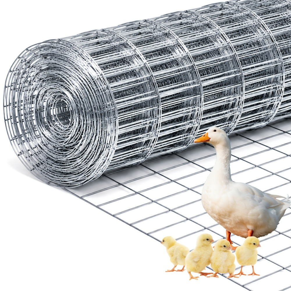 Welded Wire Mesh Fence Roll 50ft ¨C Galvanized Zinc-Coated Steel Hardware Cloth for Chicken Coop, Garden Fence, Pet Enclosure, Rabbit Hutch & Plant Support, Rust-Resistant, 4ft 5ft 6ft Wide Options