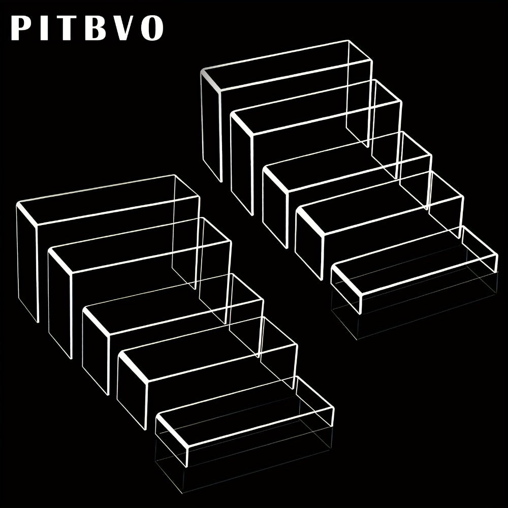 Acrylic Display Risers Clear Transparent Stands for Funko Pop Figures, Cupcakes, Jewelry, Perfume Bottles ¨C Multi-Size Display Shelf Organizer for Home, Store & Craft Show ¨C 10 or 20 Piece Set Large Size