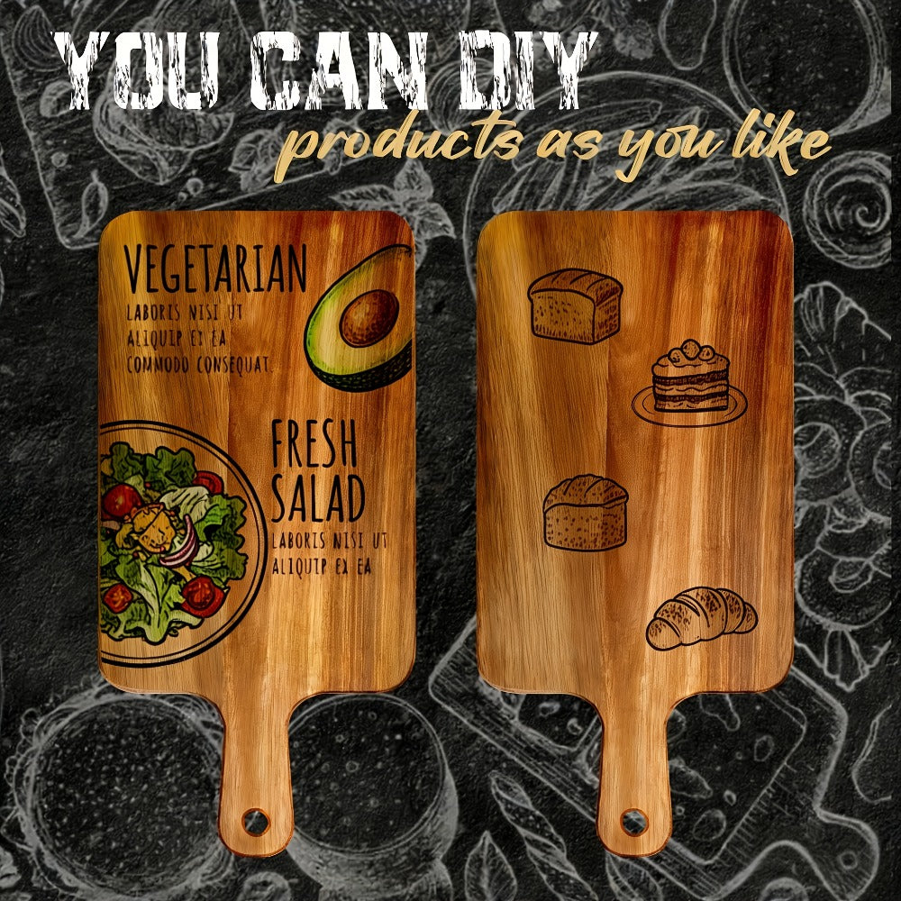 Acacia Wood Cutting Board Set with Handle ¨C Large 15.7x7.8 Inch Kitchen Chopping Boards for Vegetables, Meat & Cheese, Dishwasher Safe, Durable Food Prep Board for Home Chefs, 5-Pack or 10-Pack