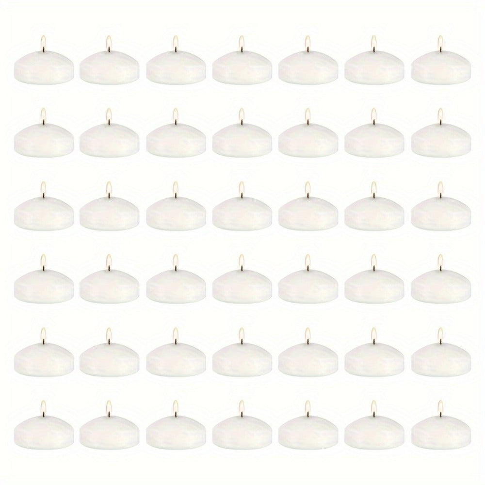 Floating Candles White Set of 42 ¨C 1.5 Inch Small Pool Candles, 4-8 Hour Burn, Wedding Centerpiece, Pool Party, Christmas, Halloween, Easter & Thanksgiving Ambience Decoration