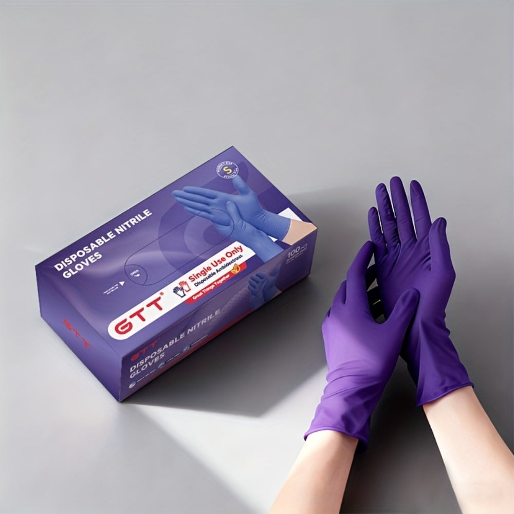 Disposable Nitrile Gloves 500pcs Dark Purple 4.5 Mil Latex-Free Powder-Free S/M/L/XL Kitchen Cleaning Pet Care Multi-Purpose