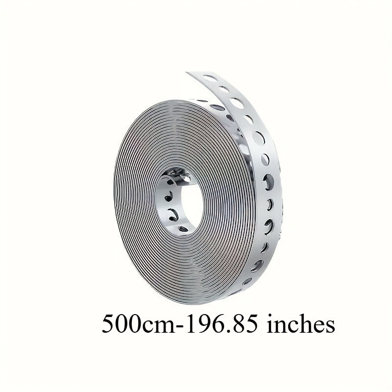 Galvanized Steel Pipe Support Bar with Pre-Drilled Holes - Heavy-Duty Corrosion-Resistant Hanging Rod for Plumbing HVAC Garage Workshop, Industrial Metal Tube Rack, 5m / 10m / 15m Options