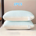 Bed Pillows 2 Pack for All Sleeping Positions, Premium Polyester Fill Pillow Set for Side Back Stomach Sleepers, Machine Washable Zipper Closure Pillows for Bedroom Dorm Guest Room, All-Season Comfort