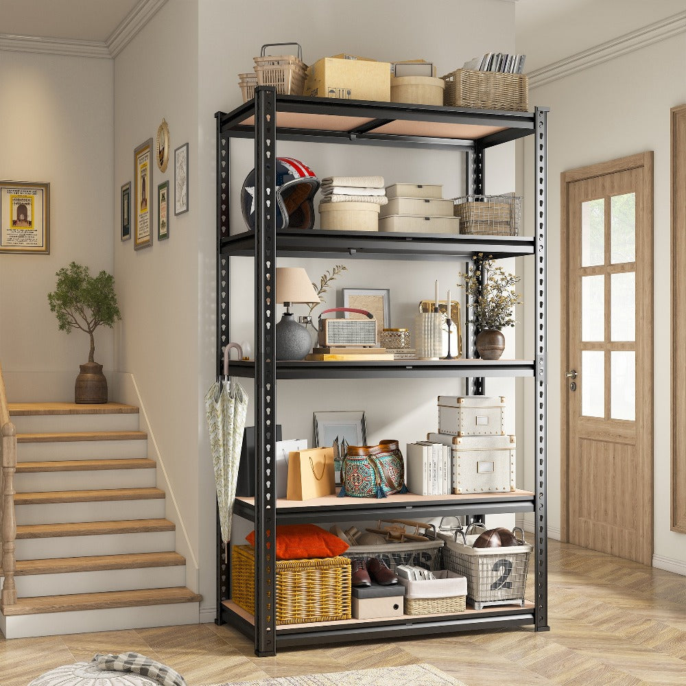 5-Tier Heavy Duty Metal Shelving Unit 2000LBS ¨C Adjustable Freestanding Steel Garage Storage Shelves 72¡±H x 35.5¡±W x 15.8¡±D Tool-Free Assembly Utility Rack Black