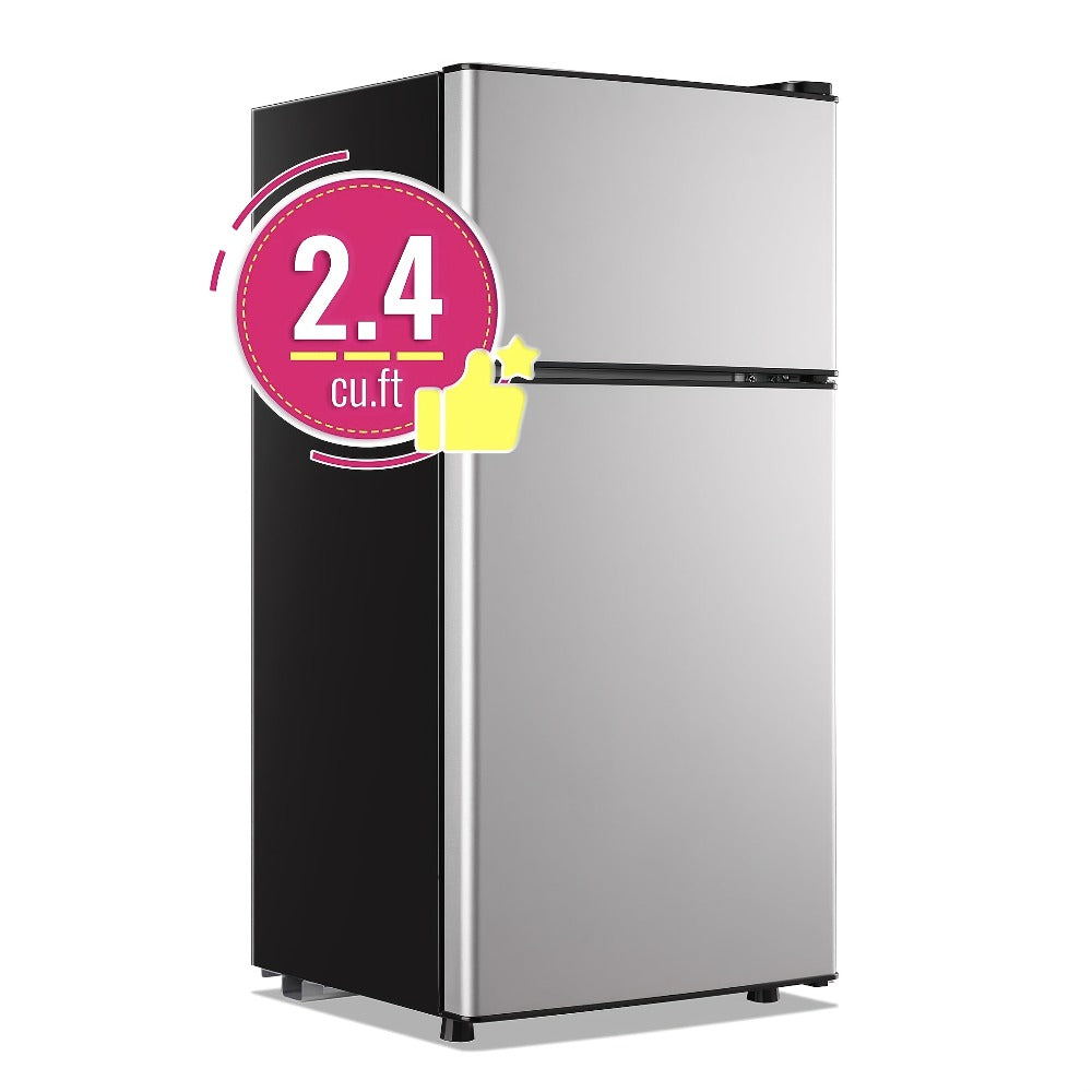 Compact Refrigerator, 3.2 Cu Ft Single Door Mini Fridge with 4-Layer Storage, Removable Shelves, Crisper Drawer & Adjustable Temperature ¨C Quiet Energy-Efficient Small Fridge for Dorm, Office, Apartment and Bedroom