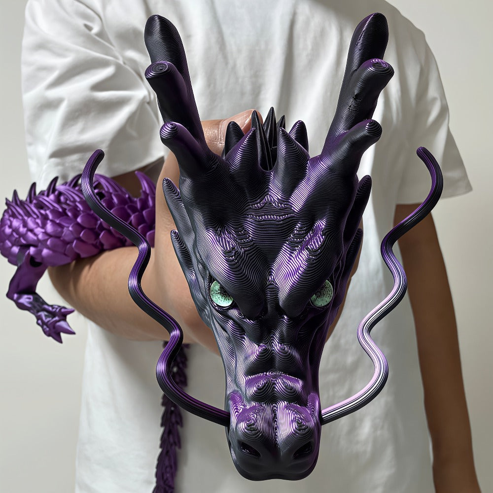 3D Printed Dragon 35.4 Inch with Flexible Joints ¨C Articulated Poseable Dragon Figurine for Car Dashboard, Home Decor & Desk Display, Perfect for Christmas, Halloween & Birthday Gifts