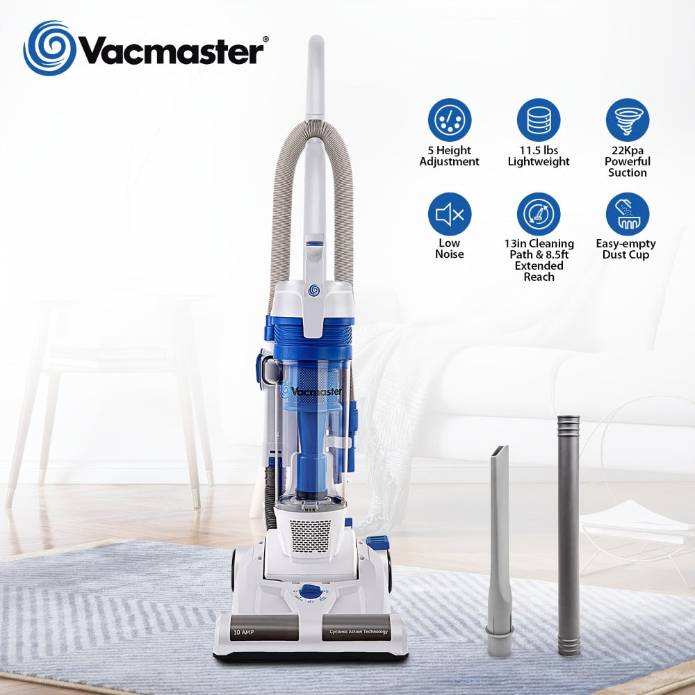 Upright Bagless Vacuum Cleaner with 20ft Cord 13in Cleaning Path Powerful Suction for Carpet Hard Floor Pet Hair Home