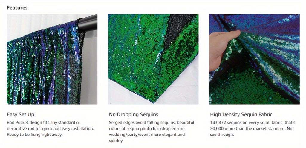 Sequin Backdrop Curtain for Party Wedding - 4x8ft Shimmering Glitter Curtain for Birthday Photo Booth Stage Decoration, Easy Hang, Multi-Color