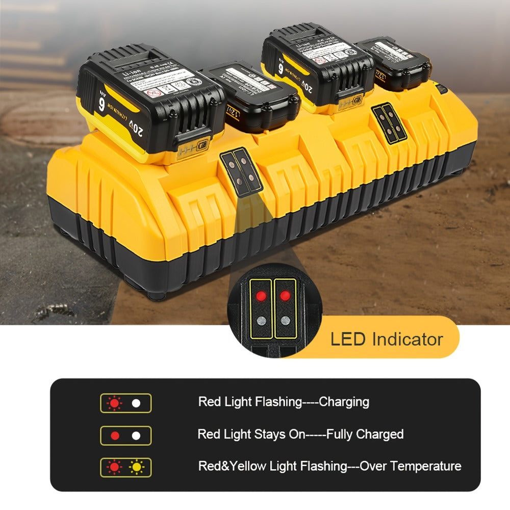 4-Port Dewalt Battery Charger DCB104 12V 20V Max 2 USB Ports