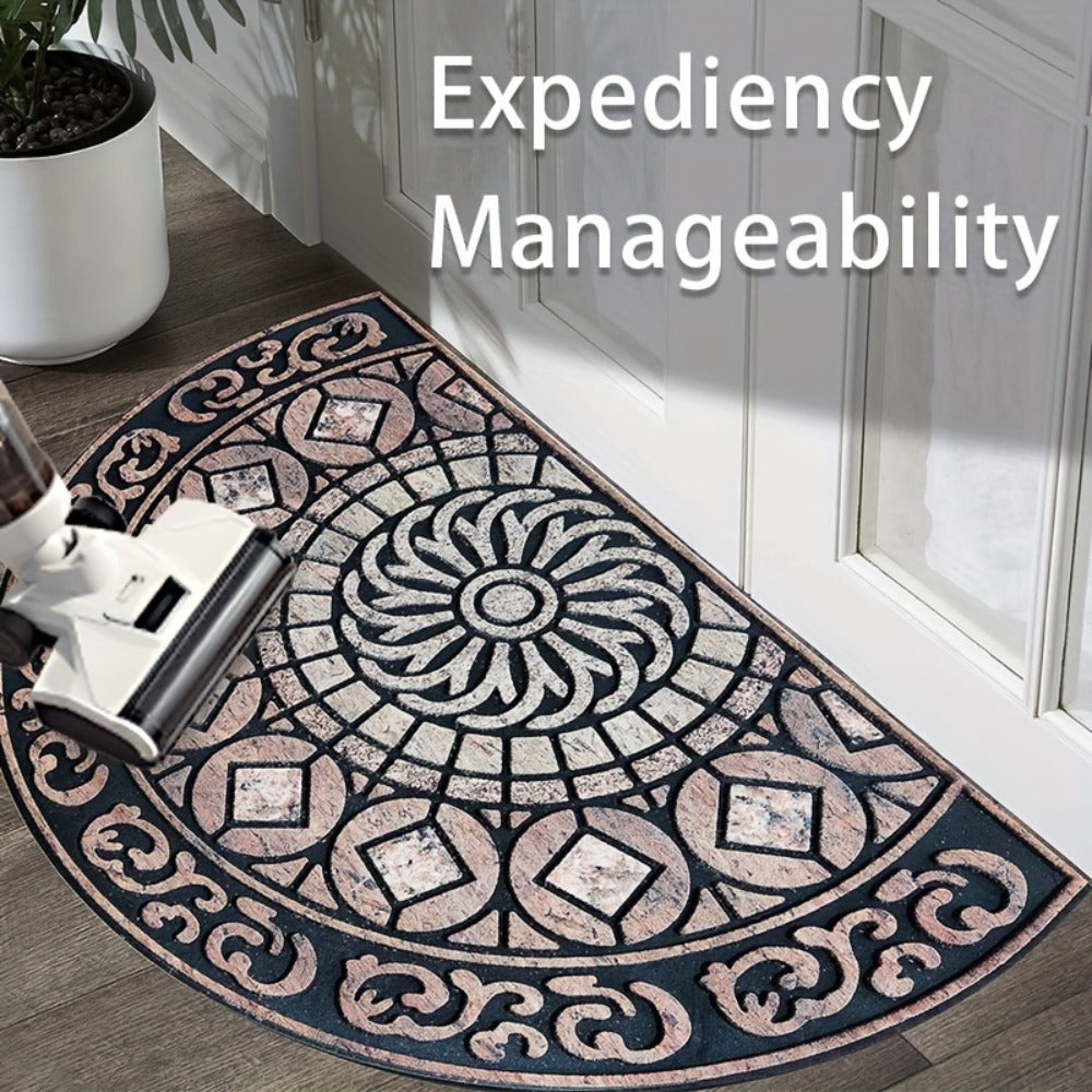 Outdoor Door Mat Heavy Duty Non-Slip Welcome Mat for Front Door Entrance Patio Porch, Durable Low-Profile Rug, Multiple Colors & Sizes, Light Blue Brown Dark Blue Gray Rainbow