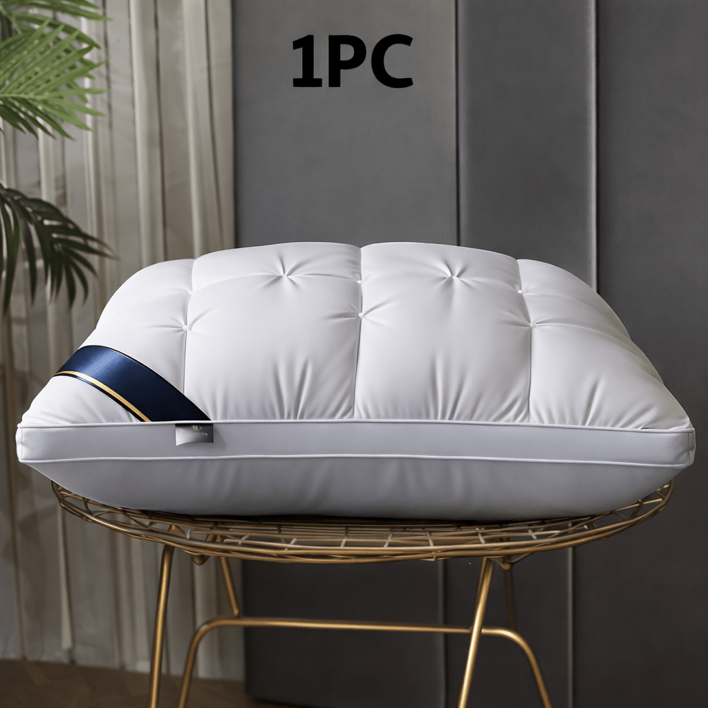 Hotel Quality Pillow Soft Polyester Fiber Bed Pillow with Zipper Closure for Deep Sleep Neck Support, Machine Washable All Season Pillow for Home Bedroom, White Grey 1 2 4 Pack