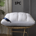 Hotel Quality Pillow Soft Polyester Fiber Bed Pillow with Zipper Closure for Deep Sleep Neck Support, Machine Washable All Season Pillow for Home Bedroom, White Grey 1 2 4 Pack