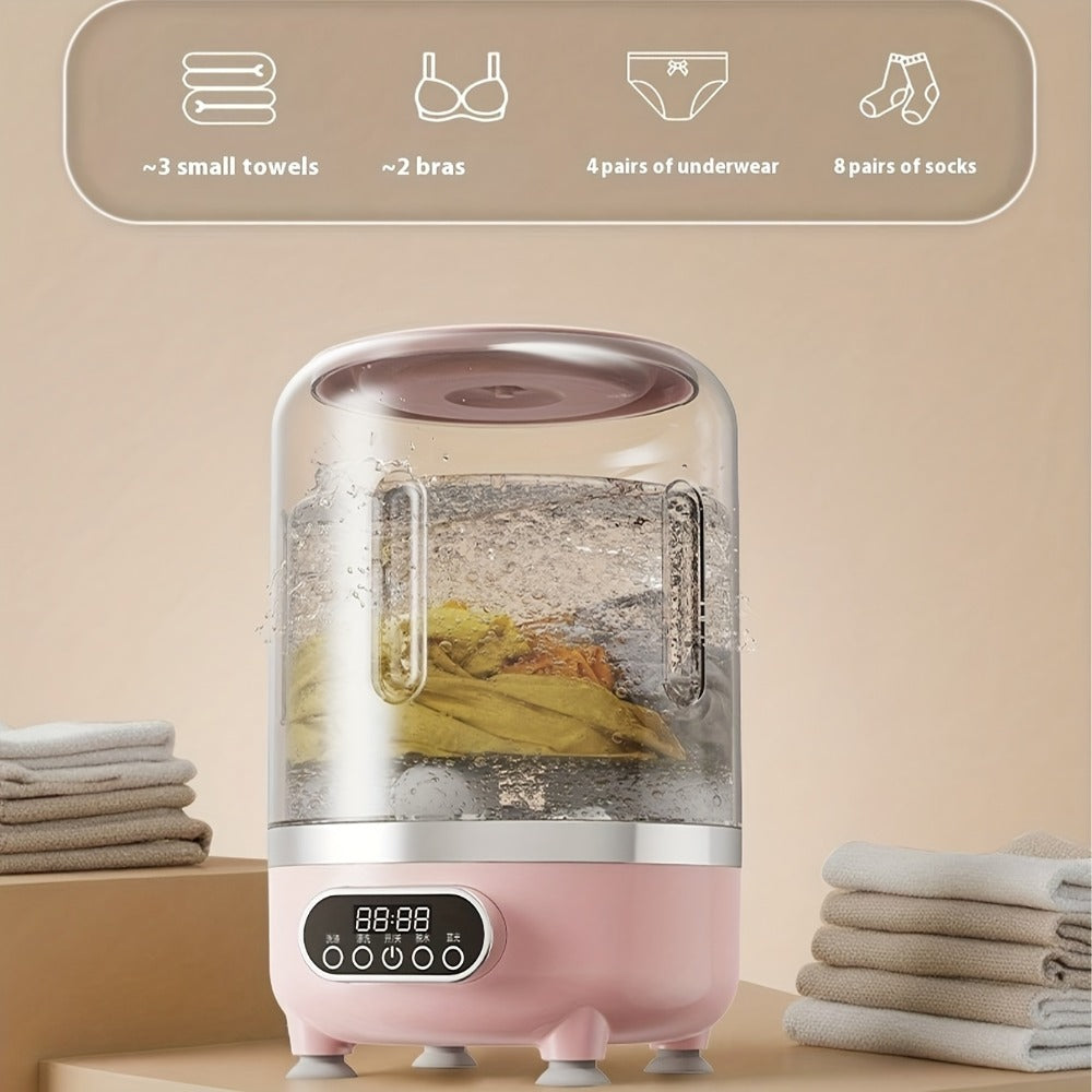 Portable Mini Washing Machine Wash & Dry All-in-One, Blue Light Sterilization, Flexible Drainage, Compact Travel Laundry Washer for Dorm Apartment Camping RV