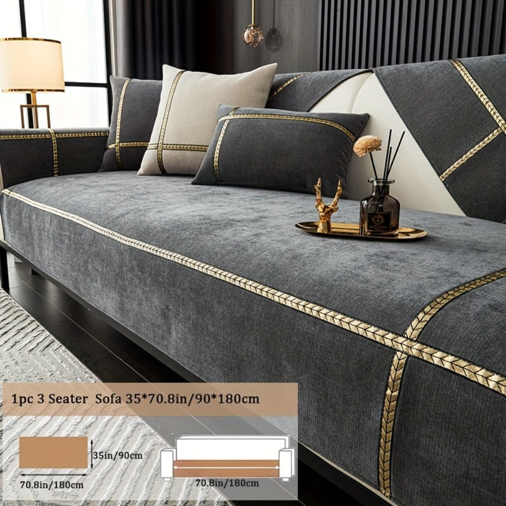 Chenille Sofa Cover Pet-Friendly Slipcover All Season Furniture Protector for Living Room Bedroom Office Couch Cover Multiple Sizes Colors