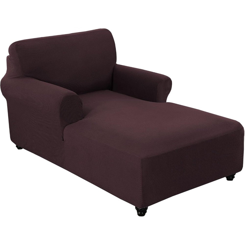 Chaise Lounge Cover Stretch Slipcover Jacquard Fabric Chair Sofa Protector for Living Room Bedroom Machine Washable Multi-Color