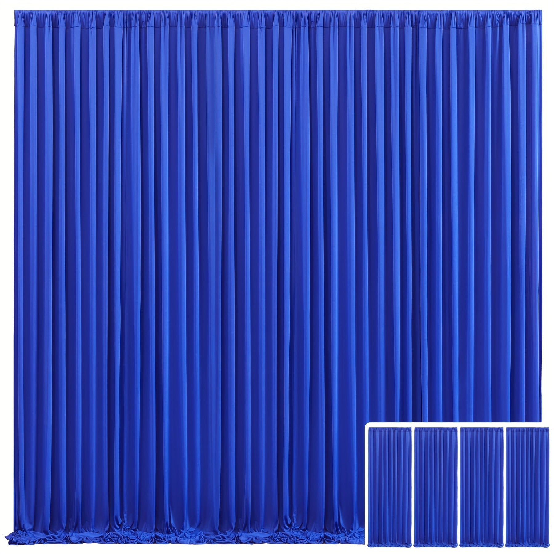 Blackout Backdrop Curtain 4 Pack 5x10 Ft - Heavyweight Nonwoven, Wrinkle-Resistant, Smooth Hanging for Wedding Birthday Baby Shower Party Photography Background Decoration
