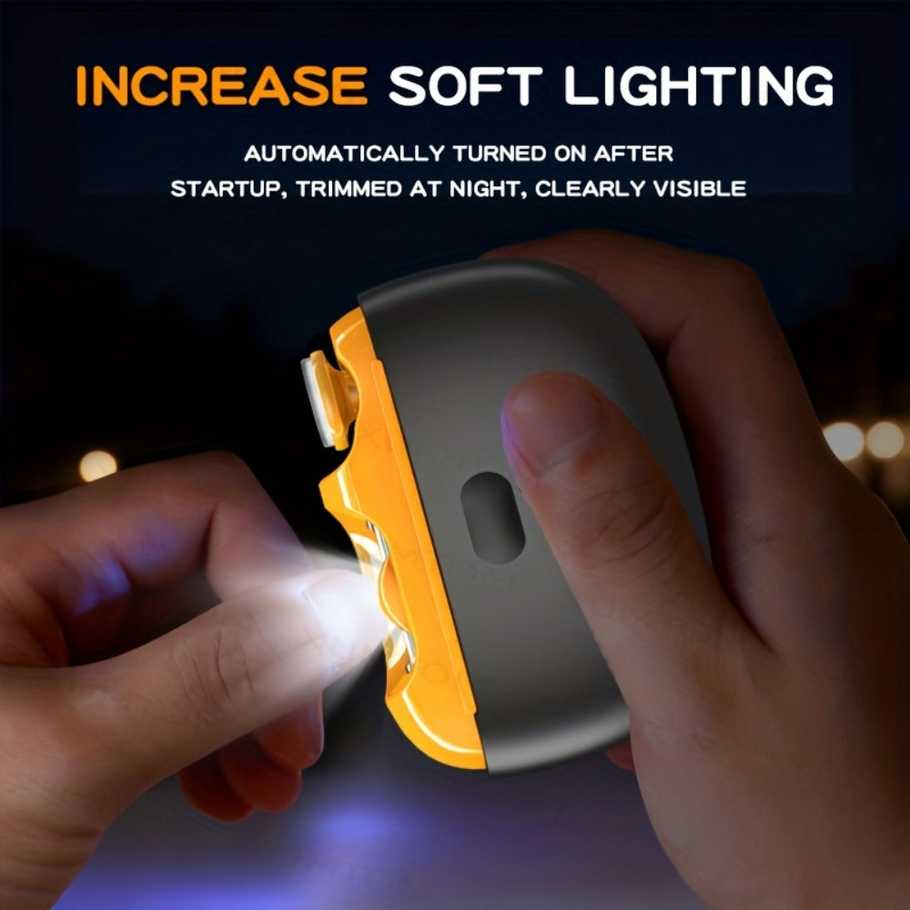 Electric Nail Clipper for Seniors Adults Kids - 4-in-1 Rechargeable Toenail Trimmer with 3 Speeds, LED Light, Nail Debris Collector & Grinding Function