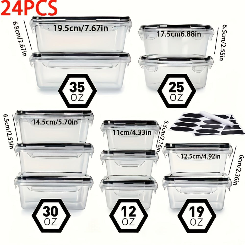 Food Storage Containers Set BPA-Free Airtight ¨C Meal Prep Containers with Easy-Snap Lids Labels & Marker 24 48pcs Pantry Kitchen Organizer
