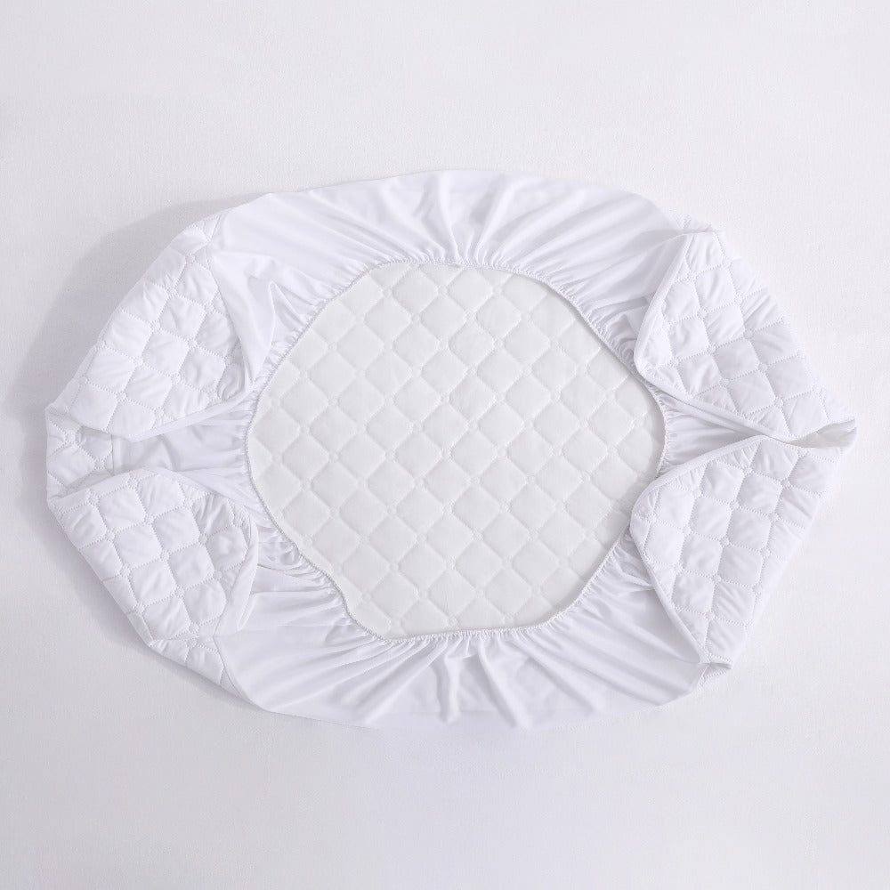 Mini Crib Mattress Protector Fitted Sheet 2 Pack ¨C Quilted Breathable No Noise Baby Mattress Cover | 100% Polyester Protective Play Mat for Standard & Mini Crib | Coffee, Black & Yellow