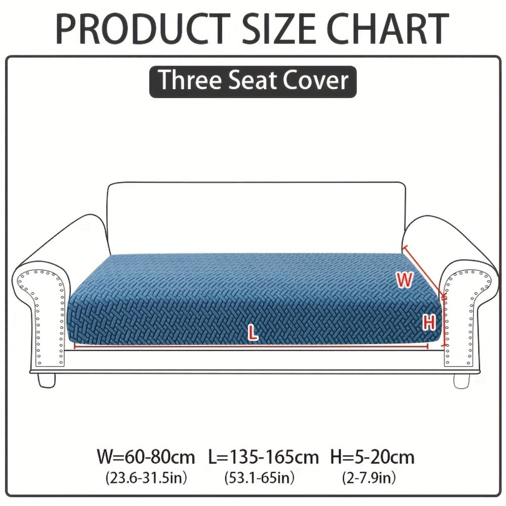 Jacquard Stretch Sofa Cover Non-Slip | Elastic Wear-Resistant Couch Slipcover, Polyester Jacquard Fabric, 1 to 4 Seat Sectional L-Shape, Armrest Backrest, Machine Washable