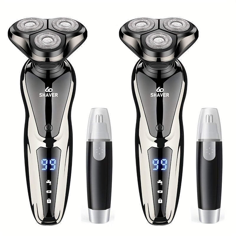 Cordless Foil Electric Shaver for Men 3D Floating Head LED Display Rechargeable Wet Dry Razor Close Shave Beard Trimmer Valentine's Day Gift